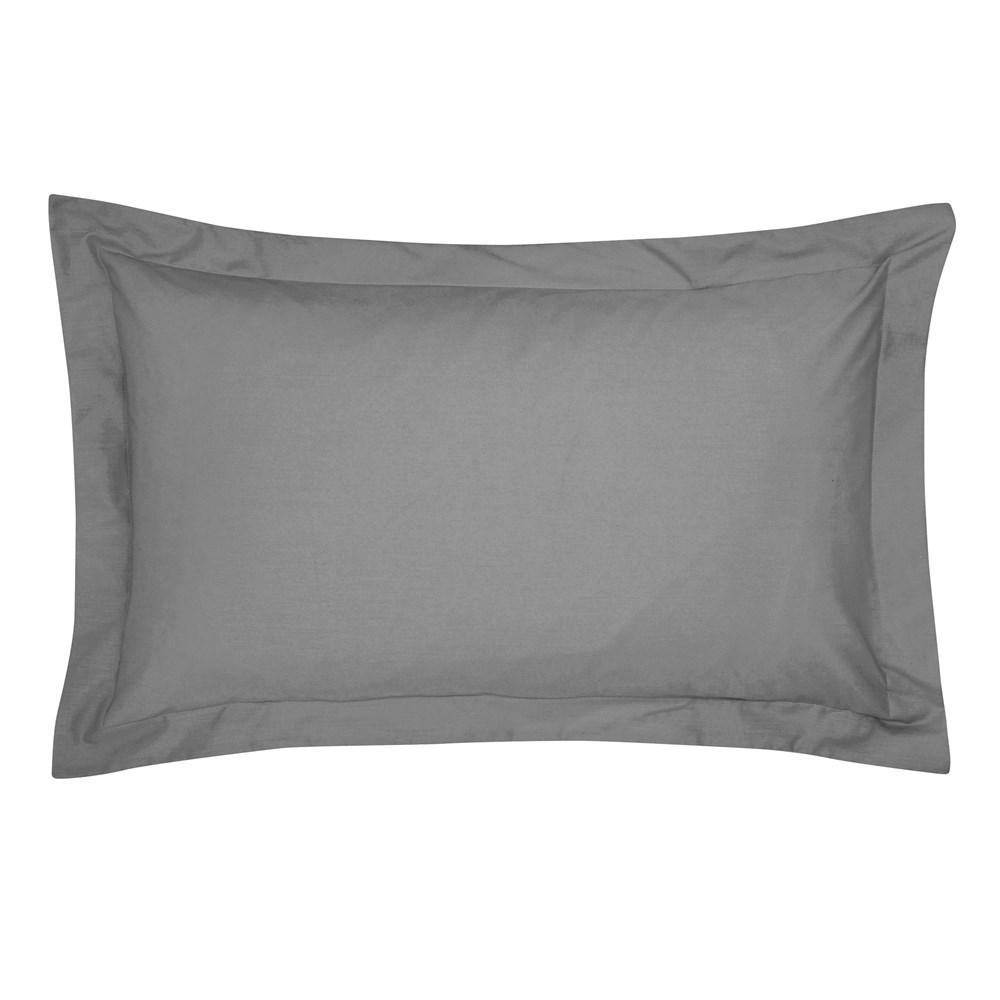 Plain Oxford Pillowcase By Bedeck of Belfast in Charcoal grey